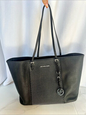 Michael Kors Jet Set Studded Travel Tote Black